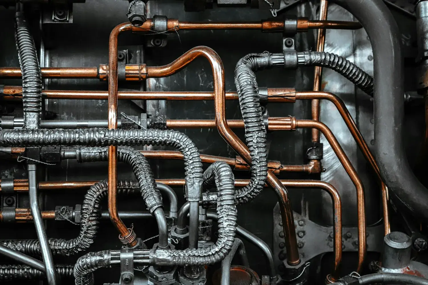 New pipework, floors one to four
